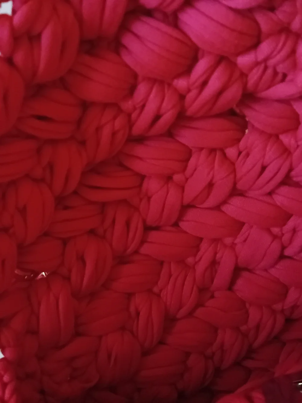 Handwoven Pink Crochet Crossbody Bag with Gold-Trim Chain